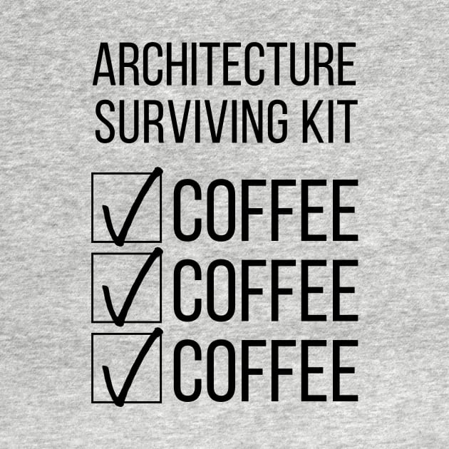 Architecture Student Survival Kit Coffee Coffee Coffee by A.P.